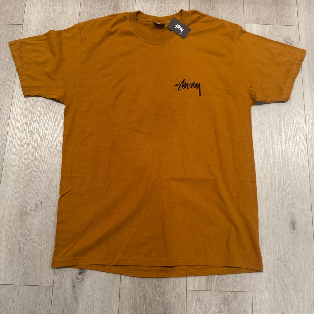 Stussy International Posse Brown Shirt Men Unisex Top Short Sleeve Sz. Large Tee